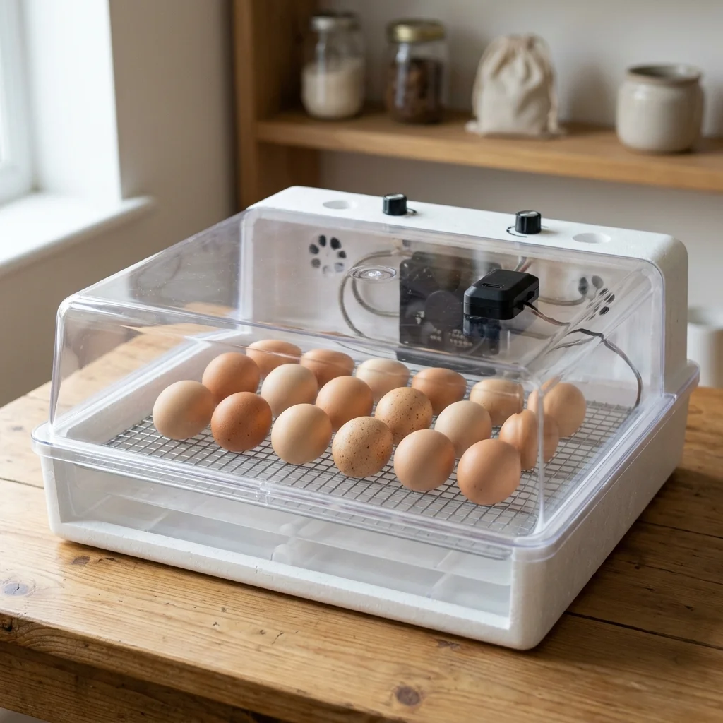 A glowing egg being checked during a calm hatch inspection