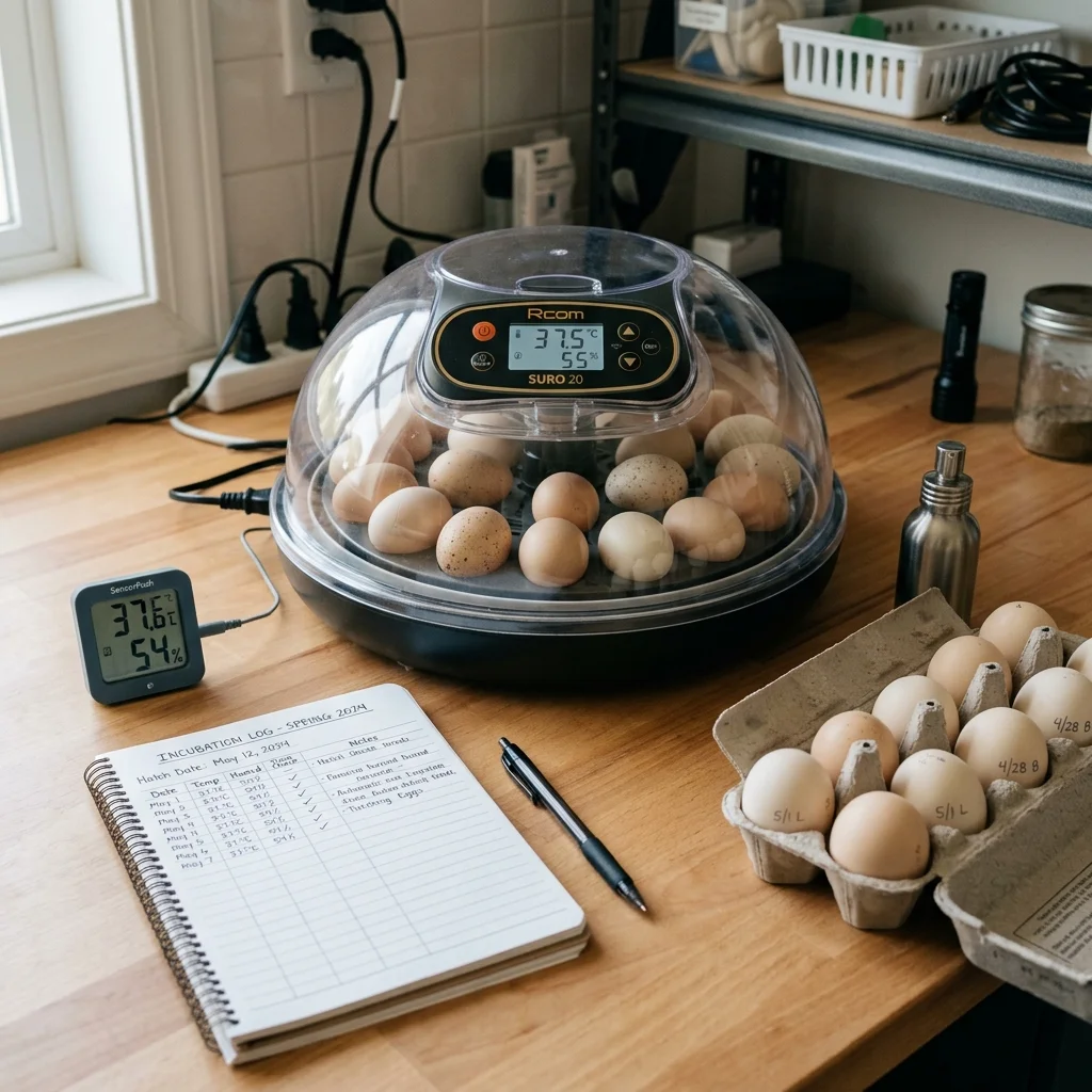 Incubator equipment arranged for setup and testing